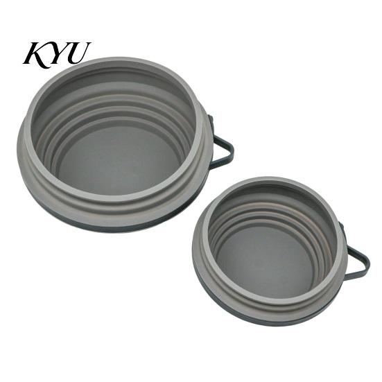 Silicone Feeding Bowl for Travel Collapsible Dog Bowl, Portable Pet Water with Hanging Non-toxic Dish Buckle, Foldable Food Outdoor Hiking Walking