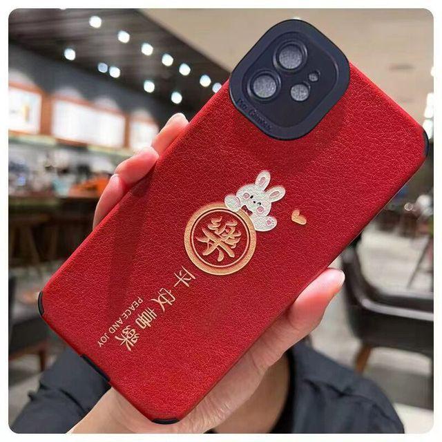 Чехол для Iphone 14 Pro Max 11 13 Mini 12 с милым мультяшным кроликом, китайское слово Lucky, чехол для телефона Iphone Xr Xs X 7 8 Plus 6 Se2020