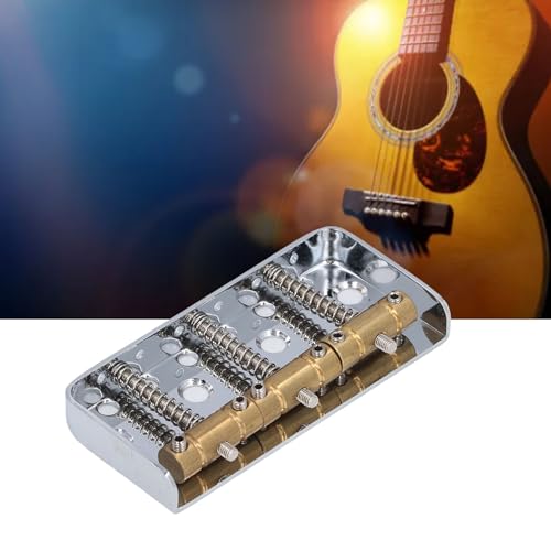 Electric Guitar Bridge, Short Electric Guitar Bridge for Telecaster, 3 Saddles (Silver)