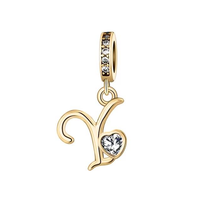 Новый медный с покрытием Rose Gold, Light Gold, двухцветный, с 26 английскими буквами, подвеска-шарм, совместим с браслетами, ожерельями, для самостоятельного изготовления украшений