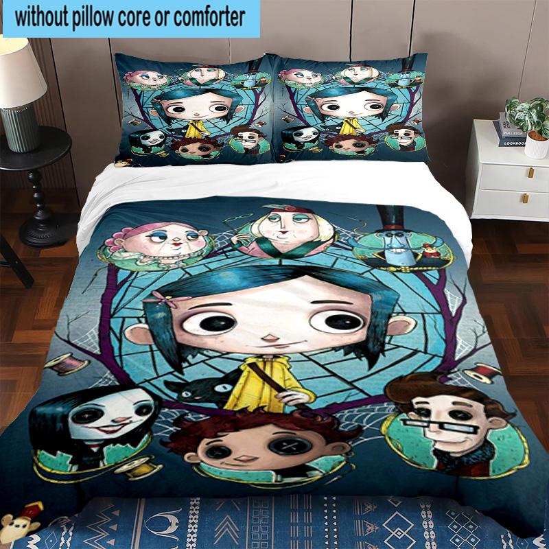 3PCS Moonlit Mystery Cora-line 3pcs Bedding,Including 3PCS Duvet Cover And 2pcs Pillowcases Perfect for Christmas,Ideal for Bedroom, Dormitory