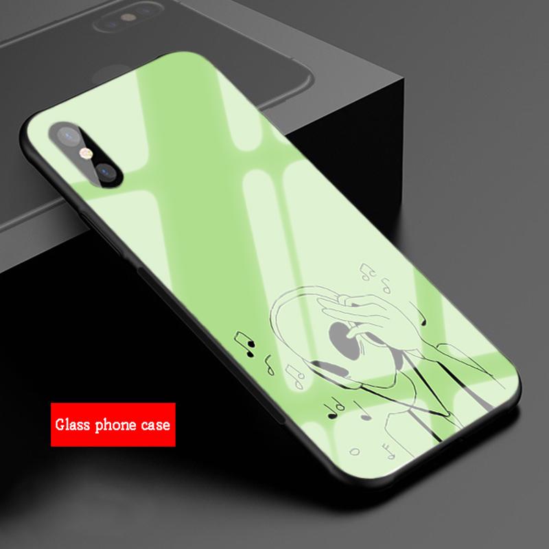 Чехол для телефона из закаленного стекла с рисунком инопланетянина для iphone 12 11 Pro Max 5 6 7 8 PLUS X XS XR XSMax Shell 12Pro
