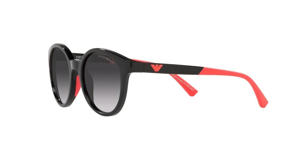 EMPORIO ARMANI Sunglasses EA4185F Black + Fuchsia Rubber/Light Gray Dark Blue Gradient Lenses, Size 47