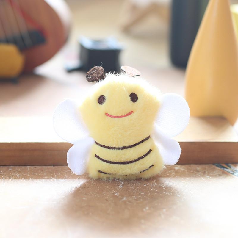 Plush Bee Mini Toy Keychain Pp Cotton Stuffed Animal Girls Accessory Decor Room