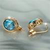 Vintage Blue Oval Drop Earring Women Elegant Wedding Banquet Jewelry Gifts Engagement Party Earrings