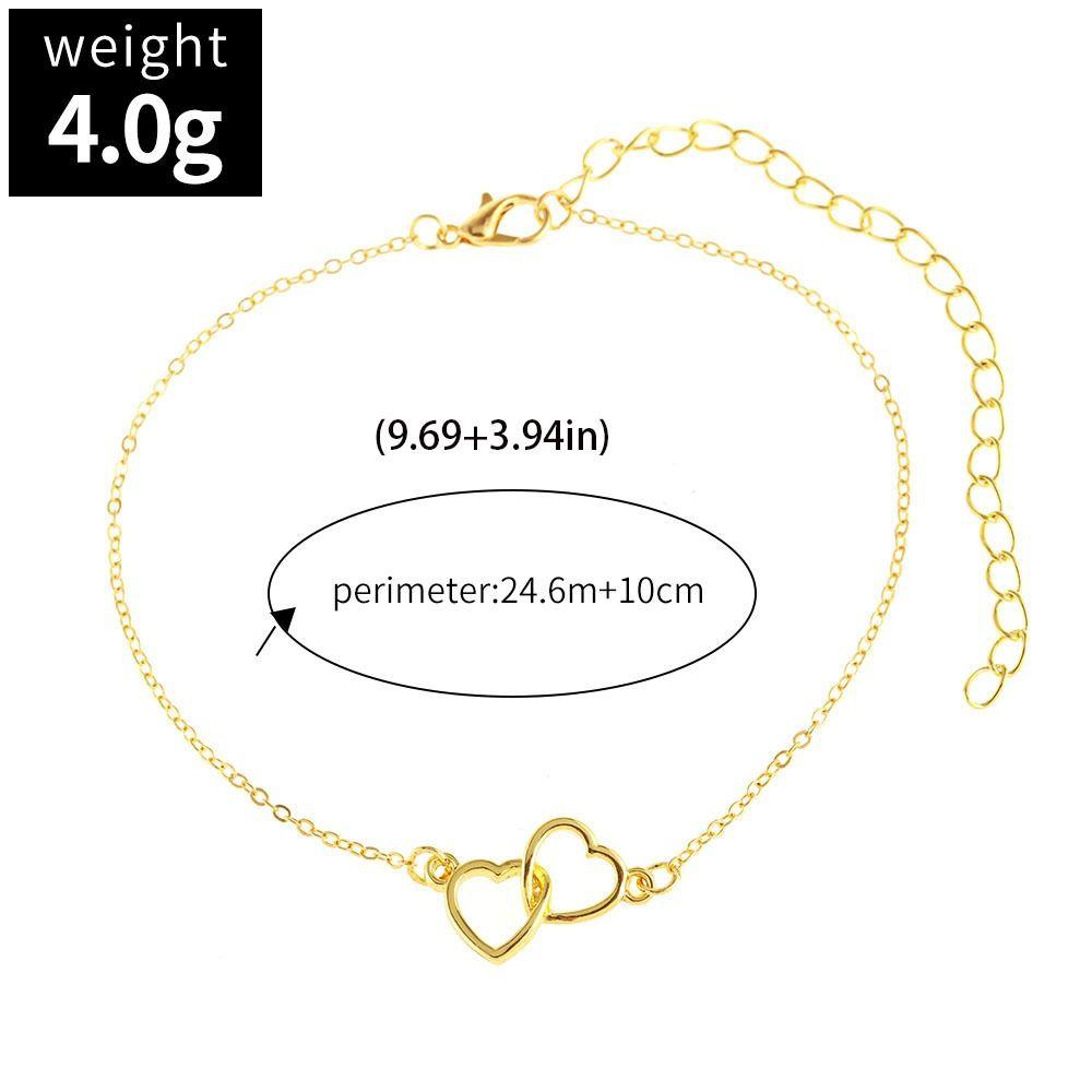 Бохо Блеск Ажурная Любовь Цепочка на ногу\ Цинковый сплав Цинка Цепочка на ногу Двойной Браслет на щиколотку Сердце Сувенир для путешествий