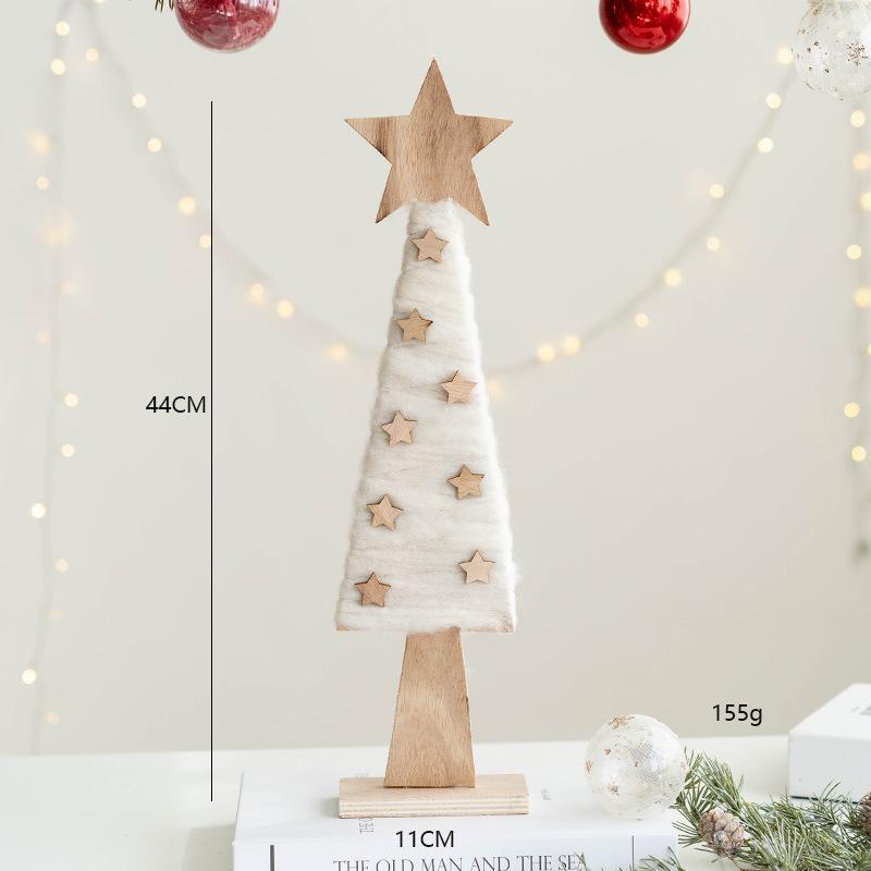 Wool Felt Nordic Ornaments Wood Christmas Tree Elk Old Man Snowman Sheep Felt Ornaments Xmas Decorations For Home Doll Decor