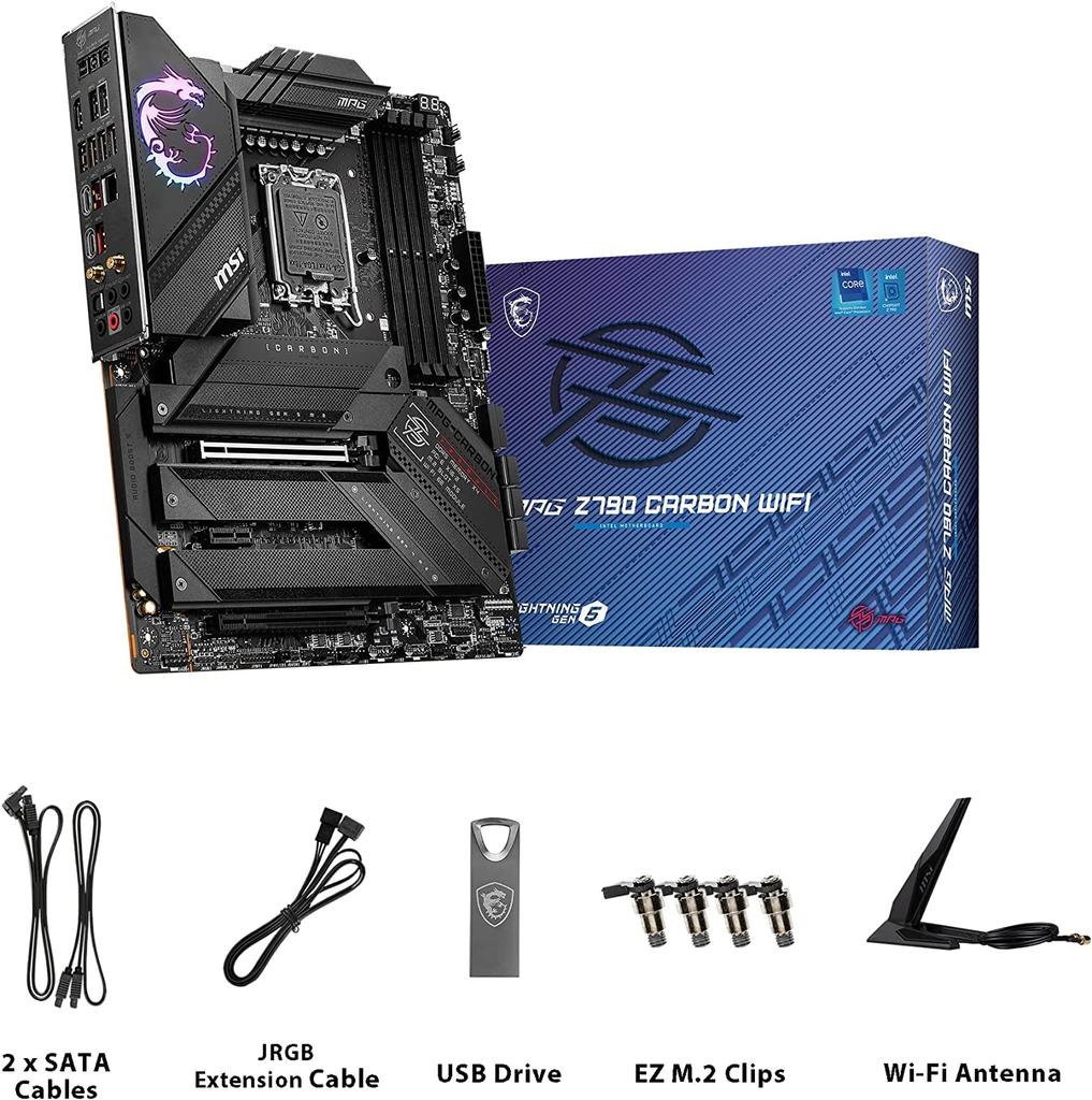 Материнская плата MSI MPG Z790 CARBON WIFI совместима с процессором Intel поколения Z790 чипсет ATX MB5911 14-го/13-го/12-го (LGA1700)