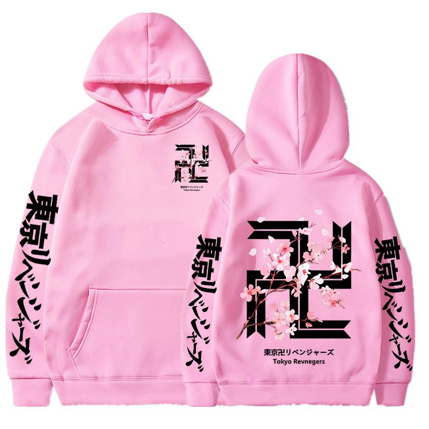 Japan Anime Tokyo Revengers Cherry Blossom Graphics Logo Hoodies Tokyo Gang Sweatshirts Cozy Tops Pullovers Unisex Clothes Tops