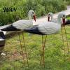 Lightweight Bird Sculpture Garden White Statue 23.6" Long Leg Standing Anti-fade Outdoor Decor Decorative Resin Ornament for Pond Yard Lawn