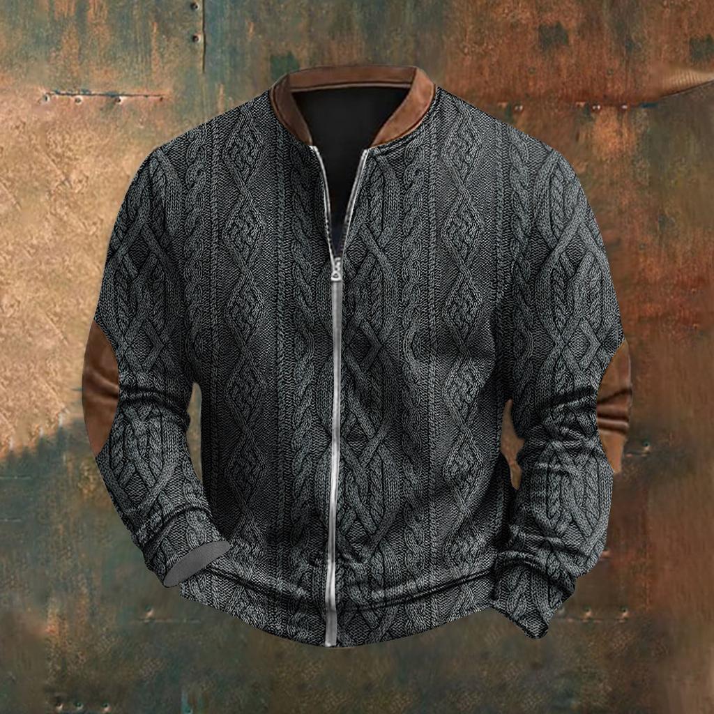 Мужская повседневная толстовка в стиле ретро с градиентным принтом