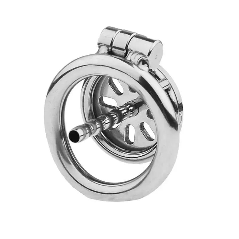 45-55MM Stainless Steel Male Chastity Cage BDSM Mini Penis Cage Cock Ring with Flat Lock Urethral for Men Sissy Slave Sex Toy