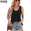 Women's Fashion Casual Summer Spring Solid Color Print Sleeveless U-Neck Blouses & Shirts