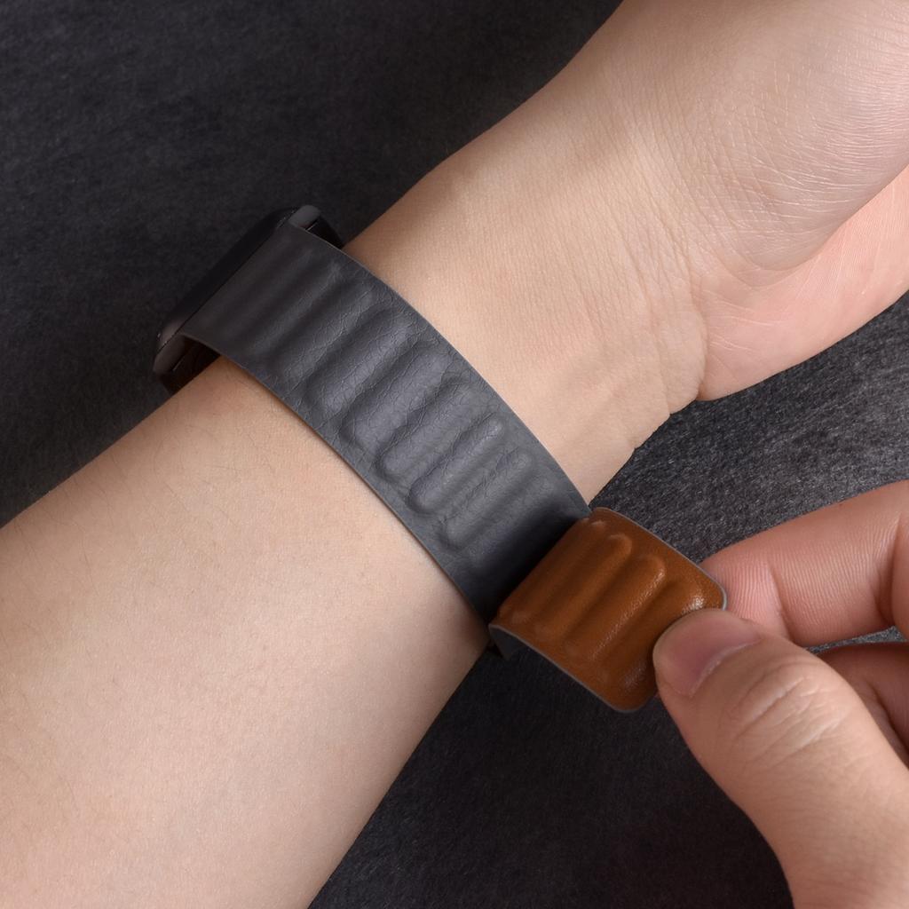Магнитный кожаный ремешок для Apple iWatch серии 7 6 SE 5 4 3 2 1 ремешок браслет 42 мм 38 мм 44 мм ремешок 40 мм