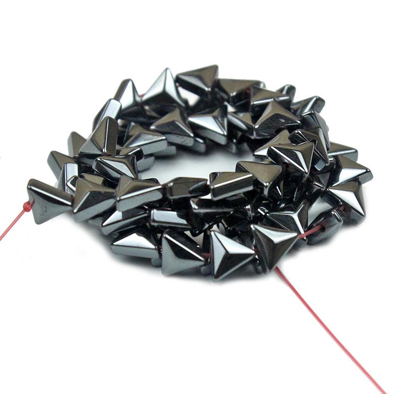 3D Hematite Triangle Stone Beads for DIY Jewelry
