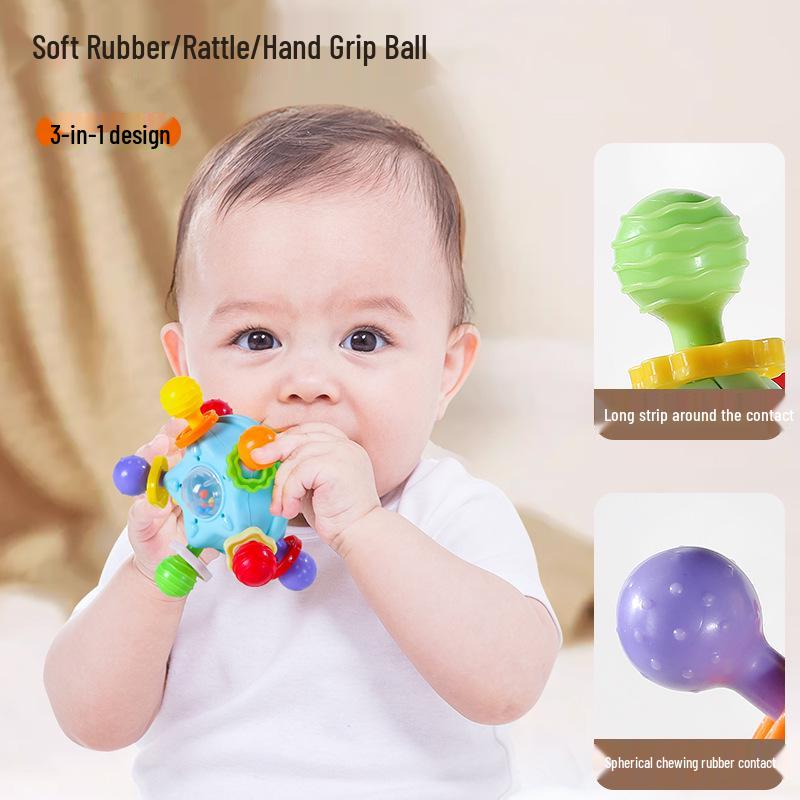 Manhattan Baby Grab Ball Teether Rattle for 0-1 Year - Early Education & Grasp Training Toy