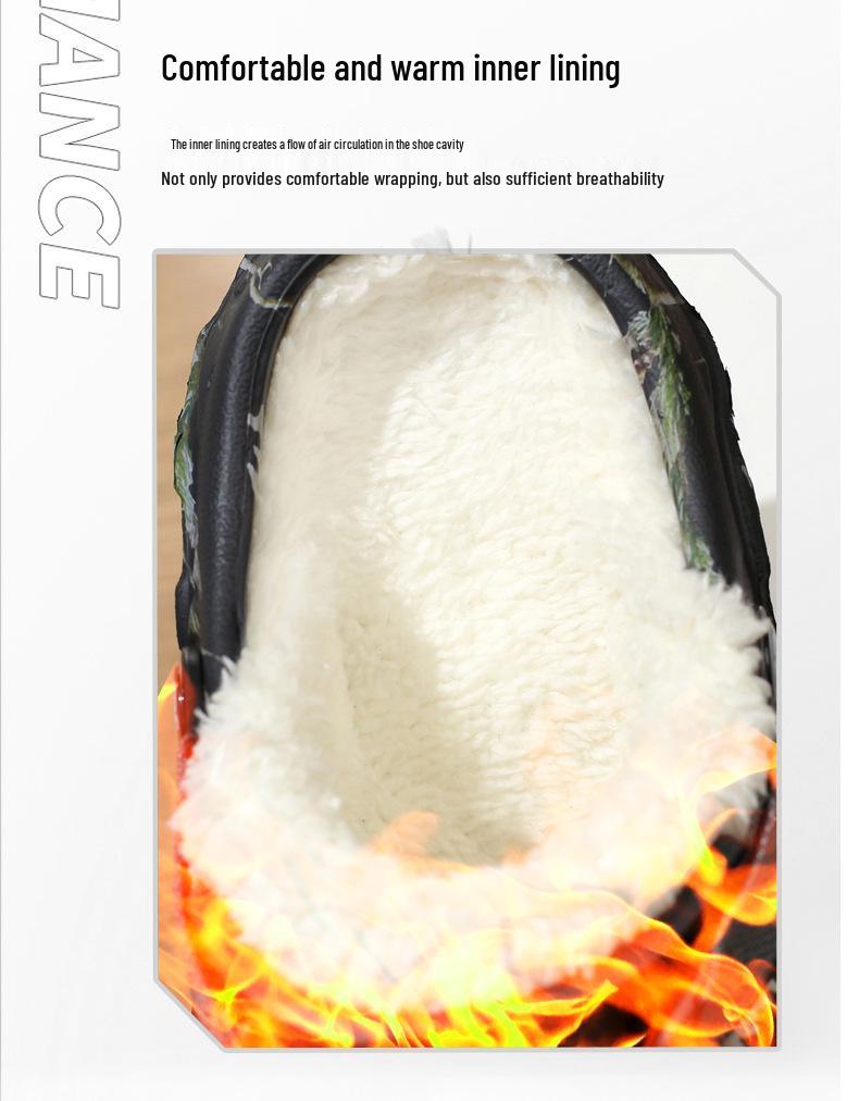 Мужские хлопковые пляжные тапочки на флисовой подкладке, зимние, больших размеров, дизайн «два в одном» для тепла и комфорта