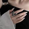 Черное регулируемое кольцо на палец Exaggerate Gothic Opening Ring Dark Style Black Butterfly Ring Gift