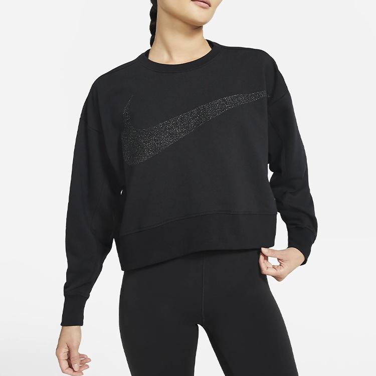 Nike Sweatshirts Women's Black Crew Neck Moderate Regular CU9015-010