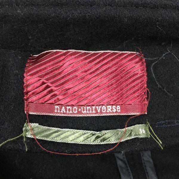 NANO UNIVERSE Шерстяное пальто-дафлкот [36/Женский S/Черный](ИСПОЛЬЗОВАЛ)