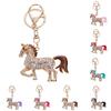 Keychain Pendant Chinese Style Rhinestones Inlaid 3D Chinese Zodiac Horse Design Key Chain Metal