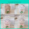 Fluffy Bunny Plush Keyring Cute Cartoon Teddy Bear Stuffed Animal Keychain