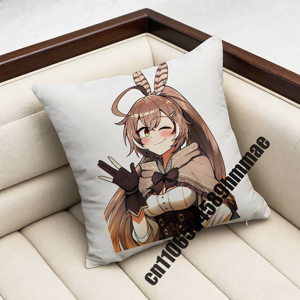 For N-Nanashi Mumei Moom Throw Pillow Case Sham 45X45Cm 35X35Cm Square Bedroom Pillowcase Cushion Cover