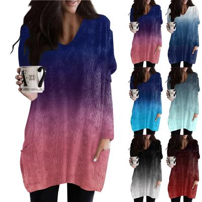 Женская зимняя одежда Женская толстовка с длинным рукавом из французского кашемира с принтом