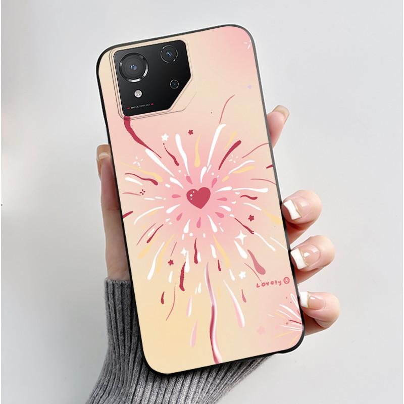 Чехол для Asus ROG Phone 8 Чехол Эстетичный Модный Милый Кот Черный Мягкий Силиконовый Ударопрочный Чехол для Asus ROG 8 Pro Чехол для Телефона