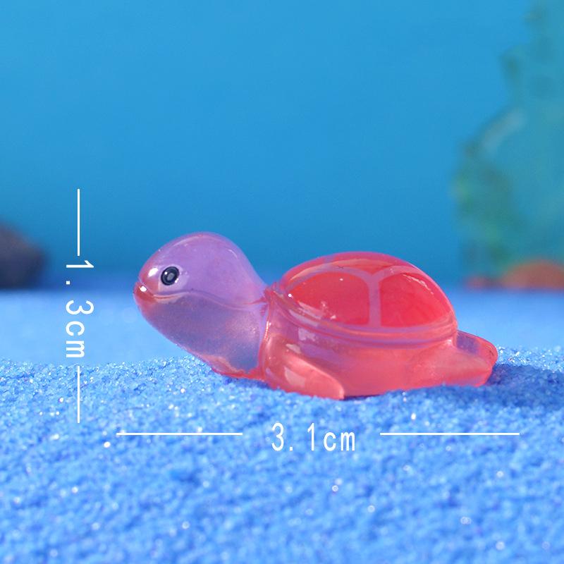 10 шт. светящиеся мини-фигурки морских черепах, светящиеся в темноте, миниатюрные фигурки черепах для сада, миниатюрное моховое ландшафтное украшение