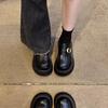Leather Platform Loafers Women's Shoes 2025 Spring and Summer New Popular Height Increase Small British Style Small Leather Shoes Single Shoes