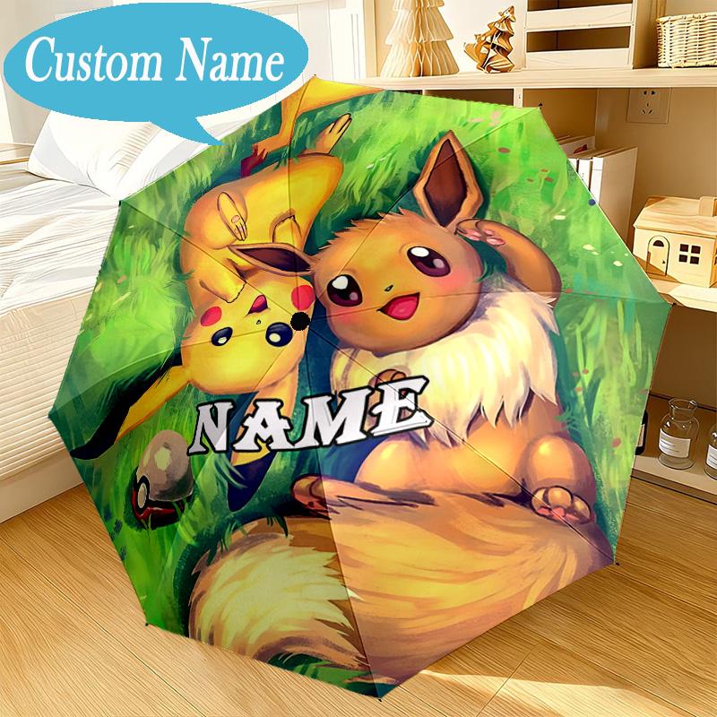 Custom Name Pika Umbrella Folding Umbrella, Automatic Umbrella 8-Frame for Travel, Casual Lightweight Birthday Christmas gift