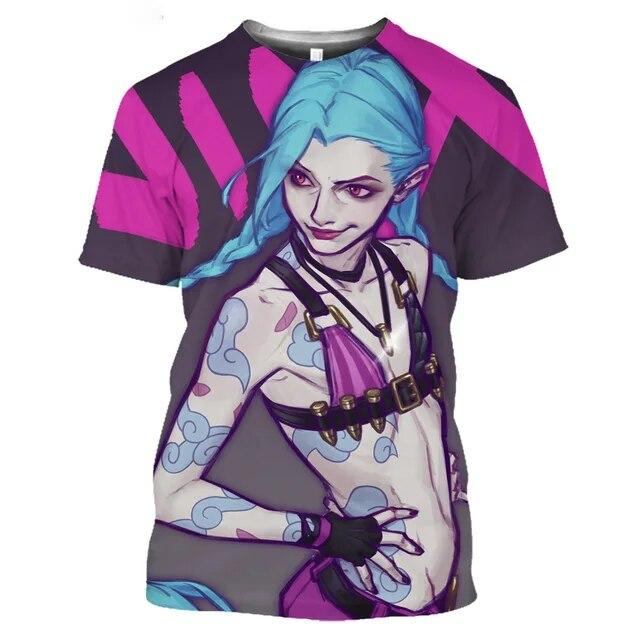 Anime LoL Arcane T Shirt Men Women Fashion League Of Legends 3D Print T-shirt Kids Hip Hop Tops Tees Boy Tshirt Game Camiseta… More