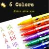 6-Piece Set of Colorful Night-Glow Highlighter Pens, Illuminate Your Dark Creations!