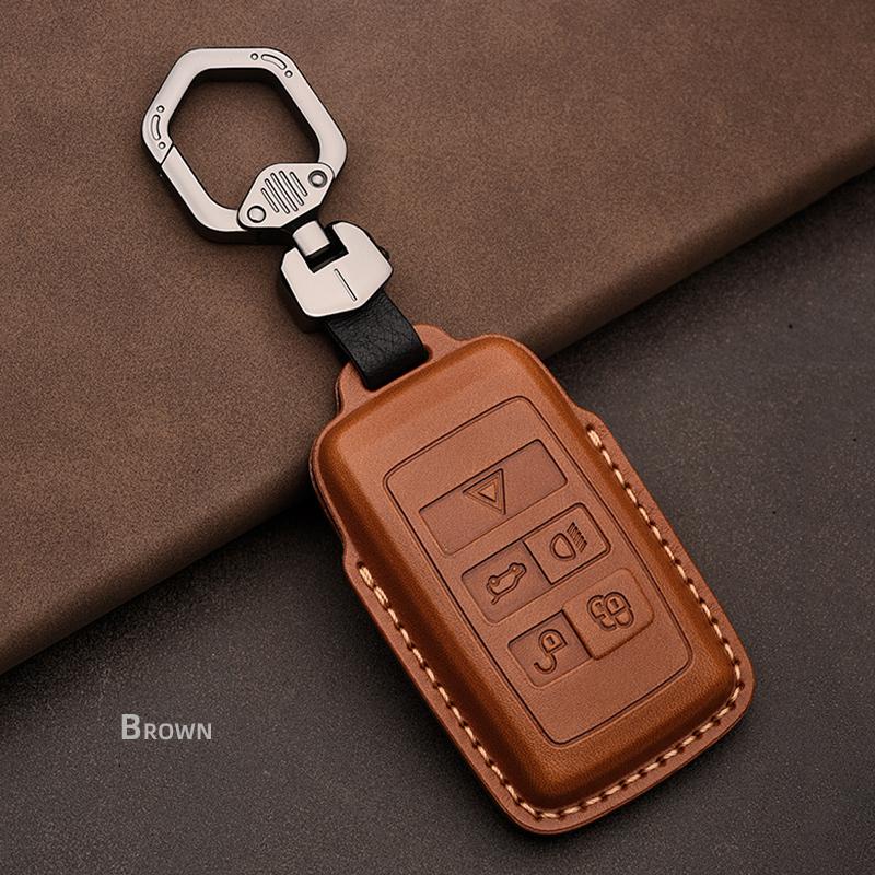 Кожаный чехол для ключей подходит для Land Rover LR4 Range Rover Sport Freelander 2 Discovery Jaguar E-Pace XF XJL XK XE XJ