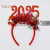 Обруч для волос с блестками для косплея 2025, декор в виде цифр, новогодняя повязка на голову, высокоэластичная дизайнерская повязка для волос, украшение для рождественской вечеринки