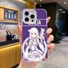 ReZero Эмилия Вайфу Желе Двойной слой Белый Чехол для Мобильного Телефона для iPhone 17 16 15 14 13 12 11 Air Pro Max Plus Защитный