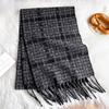 Luxury Winter Plaid Scarf for Women Men British Style Cashmere Scarves With Tassel  Designer Female Winter Warm Clothing