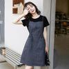 Western Chic Striped Denim Suspender Dress for Women - Summer 2025