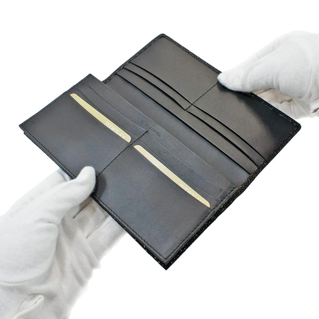 Длинный комплект Inden без монет, черный фон x узор в виде черной тыквы [Indenya], кошелек, I, кошелек, оленья кожа, лак, 2104-01-007