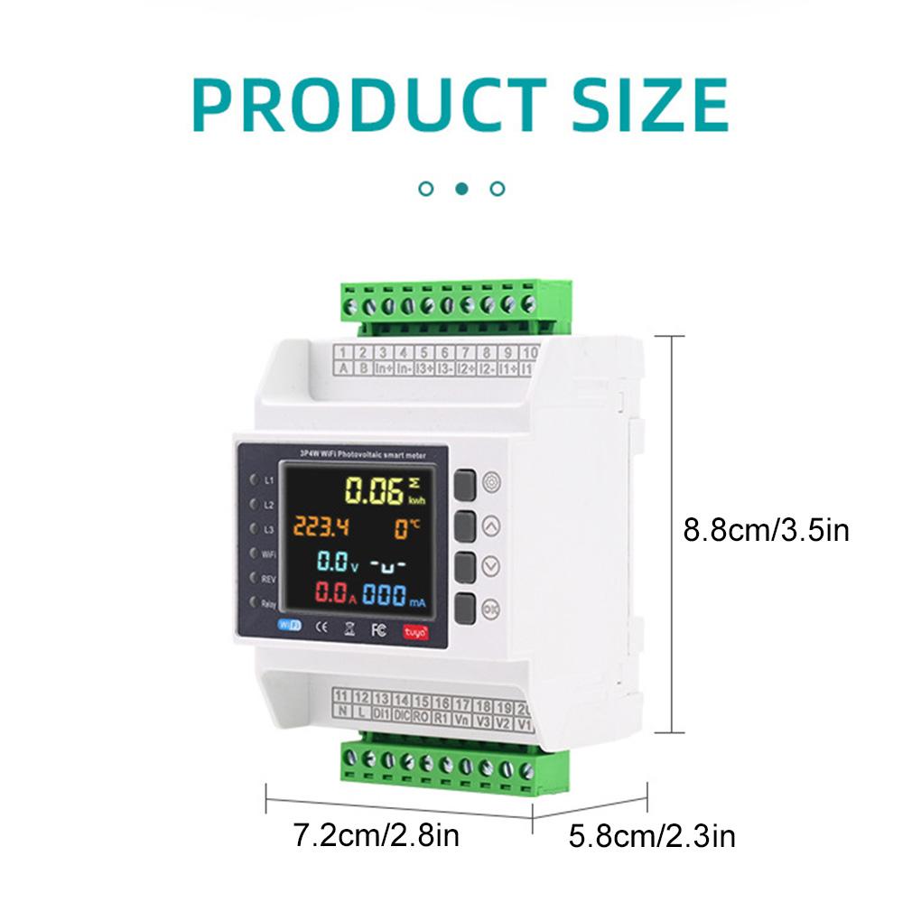 Three Phase Tuya WiFi Smart Bi-Directional Energy Meter Adapter Over Voltage