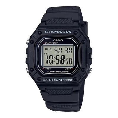 СТАНДАРТНЫЕ ЦИФРОВЫЕ Casio Стандартные цифровые часы Дешевые Casio Дешевые цены Черный Черный [Casio] W-218H-1A Мужские Женские [Товар]