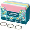 Accuprints 200 Coloured Index Flash Cards Tray - 5 Colours - 3X5 Inch - 200 Cards - Free Binder Rings - 200 Gsm Thick (U