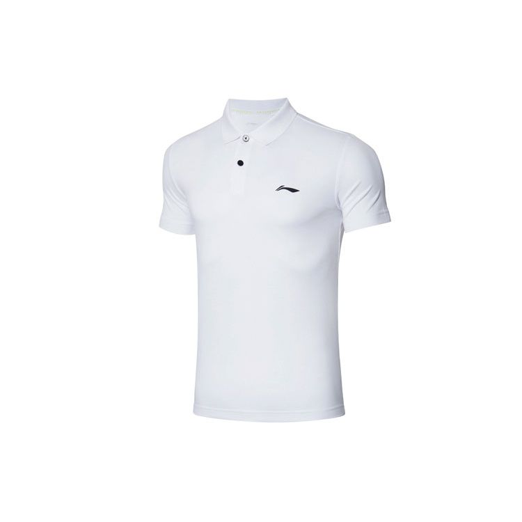 Li Ning Training Series Sports Breathable Short Sleeve Polo Shirt Men Polo Shirts White APLR005-2