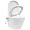 Wall Mounted Toilet without Rim Flush and with Bidet Function Ceramic White