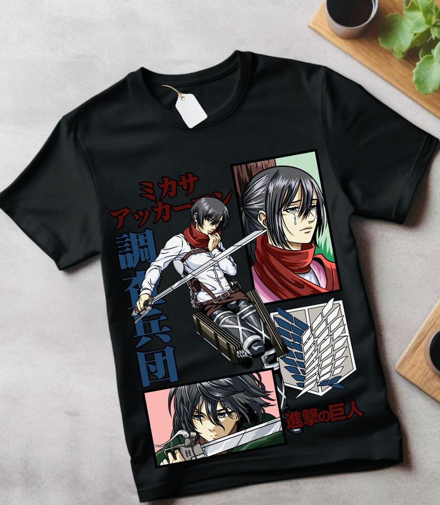 Футболка Микаса Атака Титанов Футболка Shingeki No Kyojin Аниме Футболка AOT Все Размеры