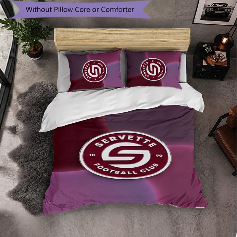 Servette FC Themed Bedding 3Pcs Duvet Cover Set Decorative Bed Linen For Teen Room Home Decoration