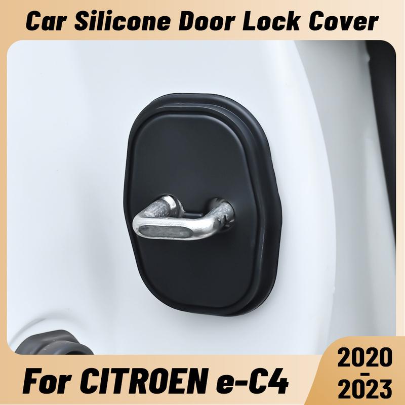 For CITROEN e-C4 - Car Door Shock Absorber Door Lock Protector Silicone Auto Door Lock Latches Cover Accessories
