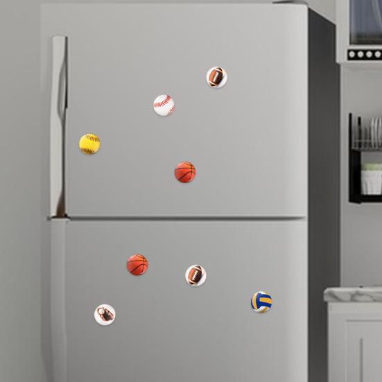 2 шт. 25 мм регби магнит на холодильник синтетическая смола украшения дома мини-футбол бейсбол волейбол микроволновая печь магнит на холодильник любители спорта