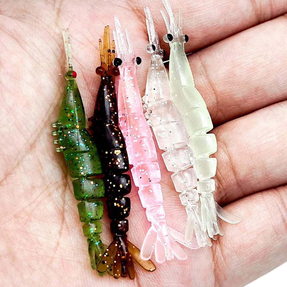 10Pcs/box Silicone Shrimp Lure Bait Mini Soft Grass Shrimp Glow-in-the-dark Bait 3cm/4cm Transparent Fake Baits Fishing Lures